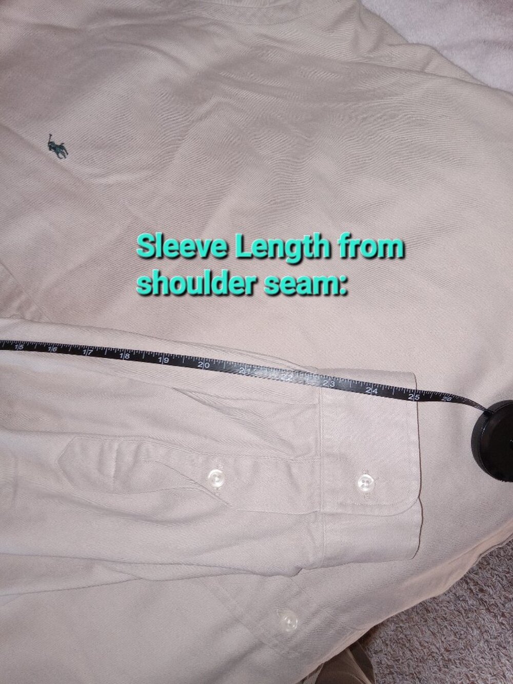 Vintage Ralph Lauren Button Up Shirt Mens XXL Khaki Blaire Pony 90s Preppy - Picture 14 of 14
